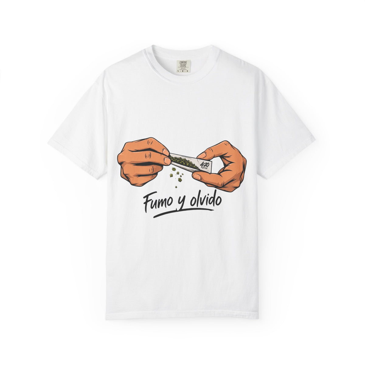 Rolling Joint Graphic T-Shirt — "Fumo y Olvido" 4:20 Streetwear