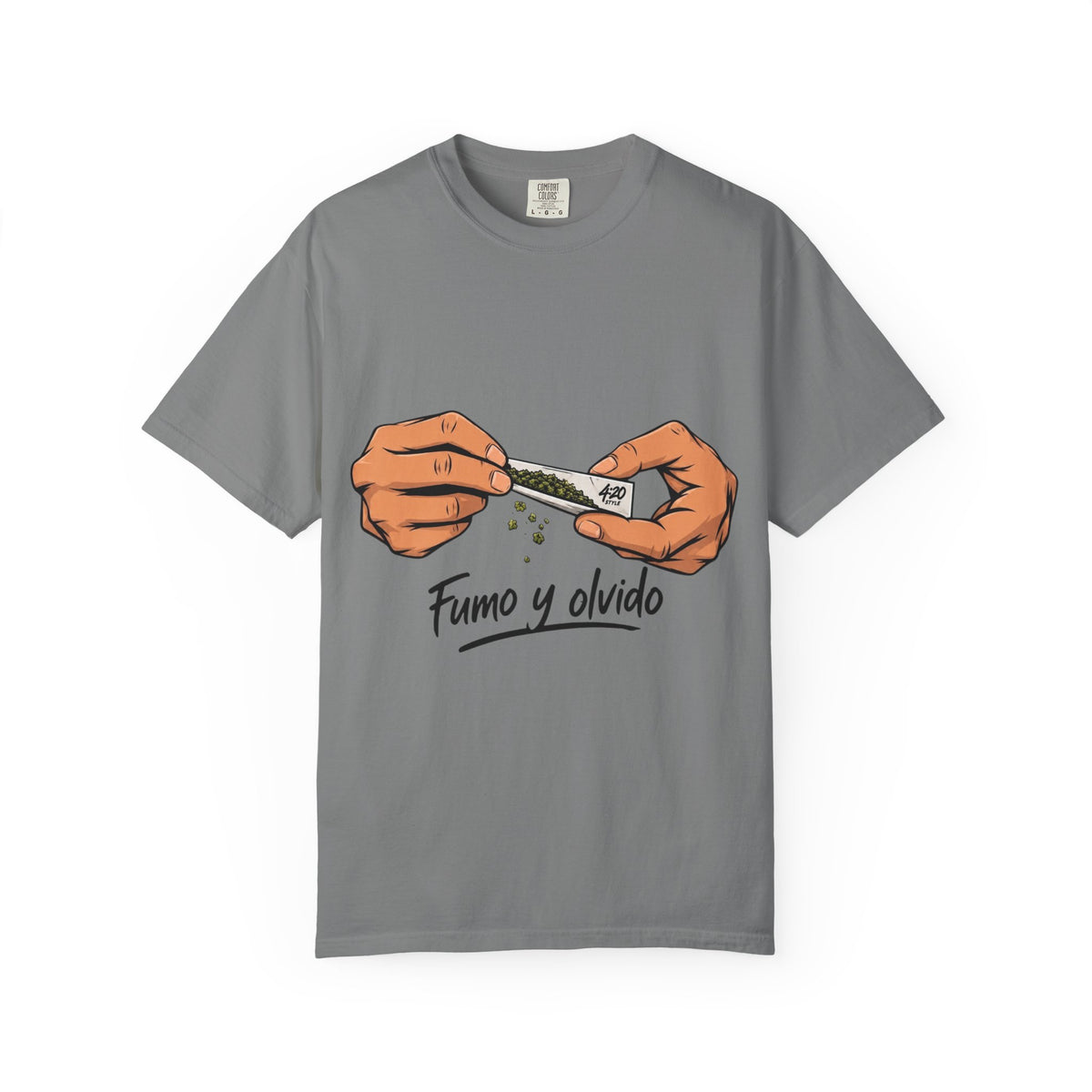 Rolling Joint Graphic T-Shirt — "Fumo y Olvido" 4:20 Streetwear