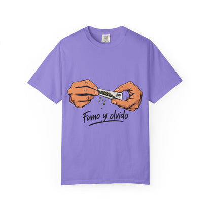 Rolling Joint Graphic T-Shirt — "Fumo y Olvido" 4:20 Streetwear