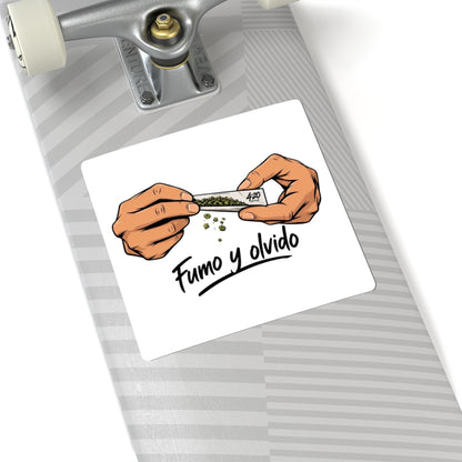 Fumo y Olvido 4:20 | Sticker de Vinilo Kiss-Cut