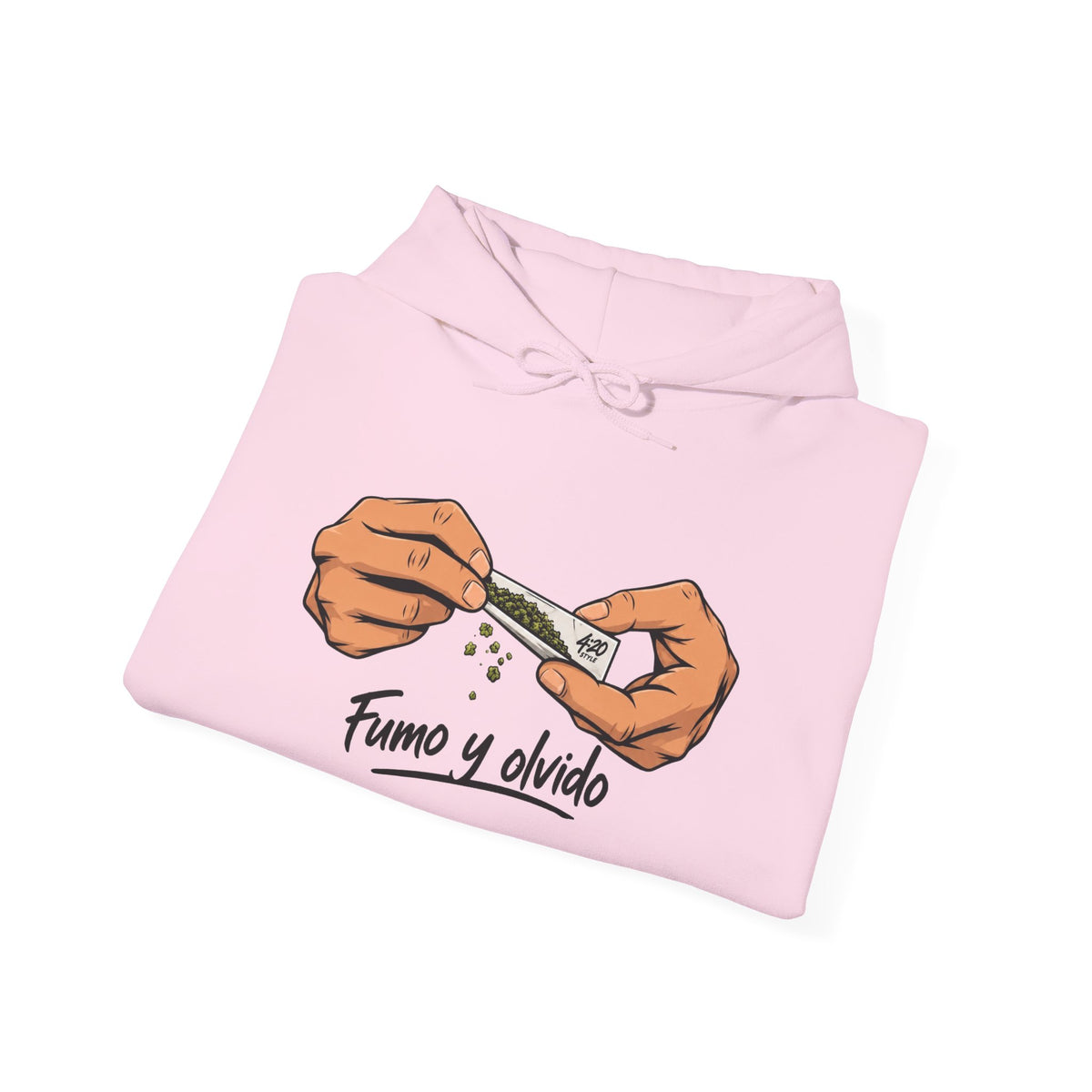 Hoodie - "Fumo y olvido" Rolling Hands Graphic Hoodie (4:20 Back Accent)