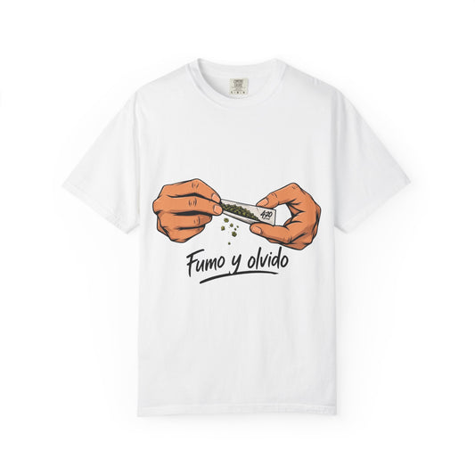 Rolling Joint Graphic T-Shirt — "Fumo y Olvido" 4:20 Streetwear