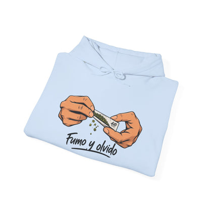 Hoodie - "Fumo y olvido" Rolling Hands Graphic Hoodie (4:20 Back Accent)