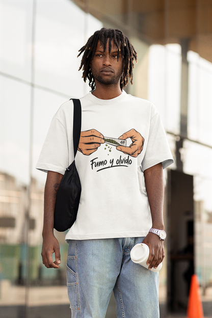 Rolling Joint Graphic T-Shirt — "Fumo y Olvido" 4:20 Streetwear