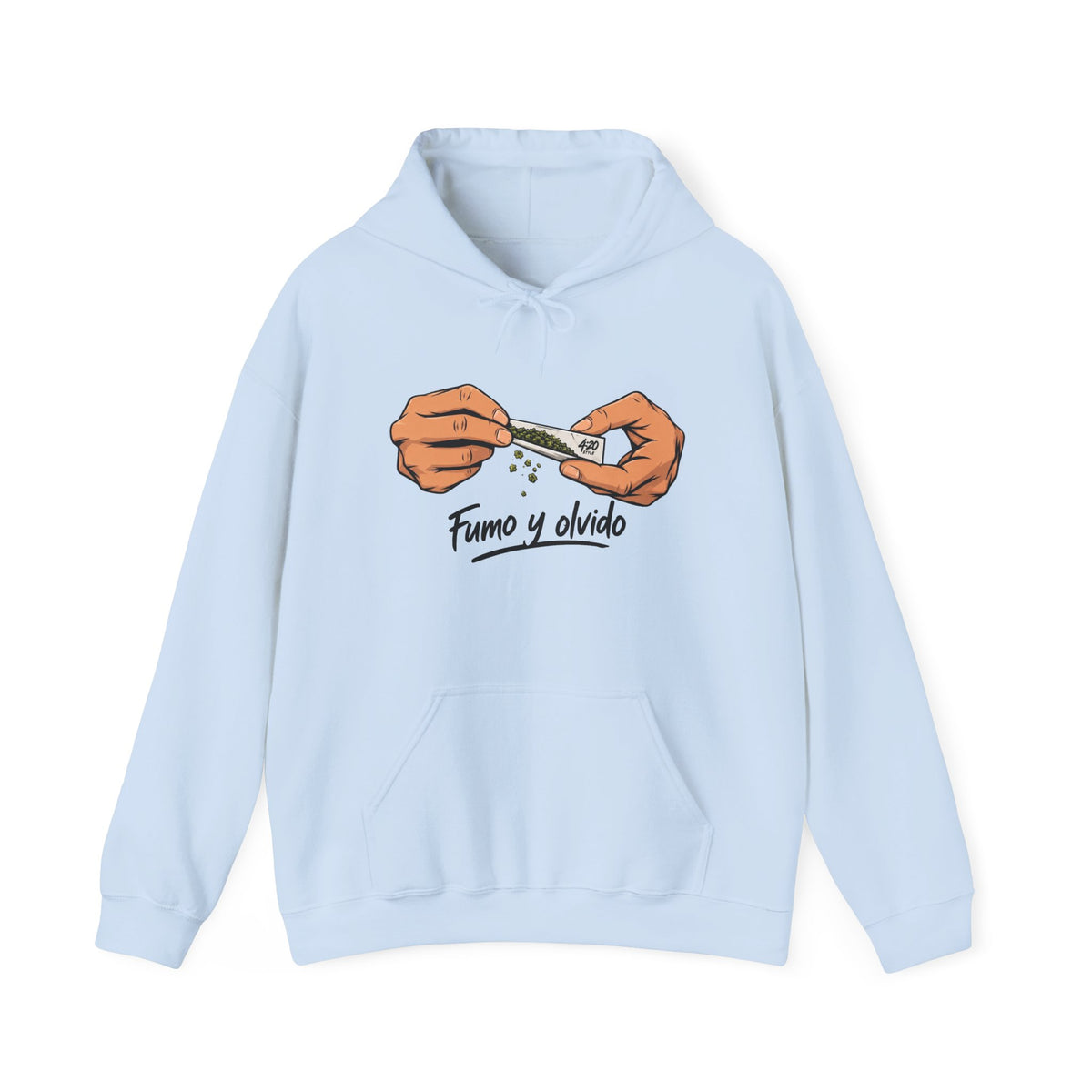 Hoodie - "Fumo y olvido" Rolling Hands Graphic Hoodie (4:20 Back Accent)