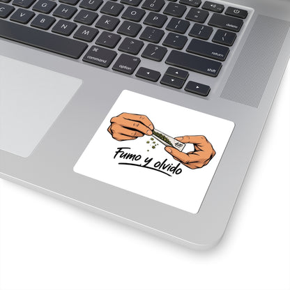 Fumo y Olvido 4:20 | Sticker de Vinilo Kiss-Cut
