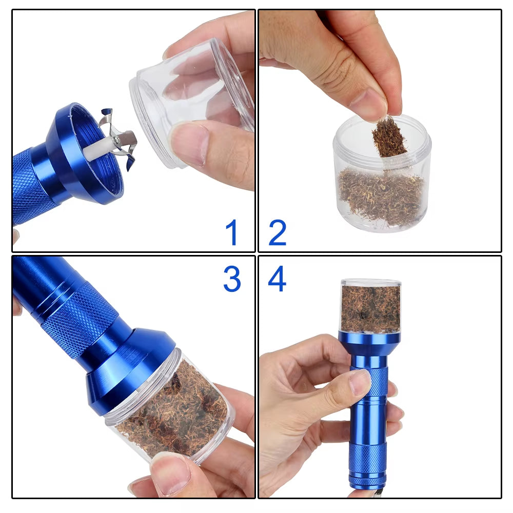 Electric Herb Grinder with Torch Design - Metal Tobacco and Spice Crusher