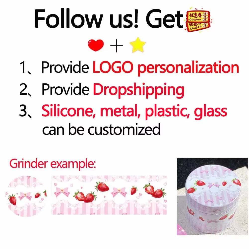 1Pcs Pink Grinder Crusher Spice Mill 40Mm/50Mm Smoking Accessories Girly Gift Birthday Present