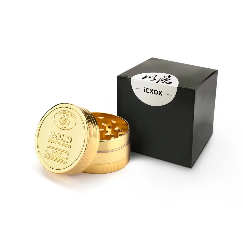 3 Layer Zinc Alloy Smoking Grinder 40Mm Tobacco Crusher Gold Grinder Herbal Crusherherb Crusher for Smoking Accessories