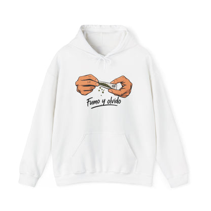 Hoodie - "Fumo y olvido" Rolling Hands Graphic Hoodie (4:20 Back Accent)