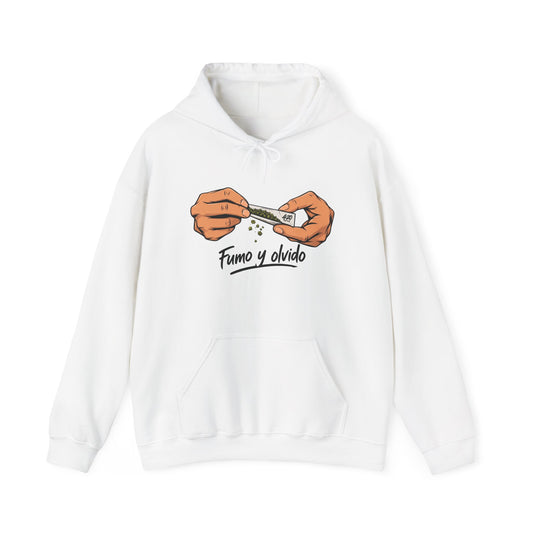 Hoodie - "Fumo y olvido" Rolling Hands Graphic Hoodie (4:20 Back Accent)