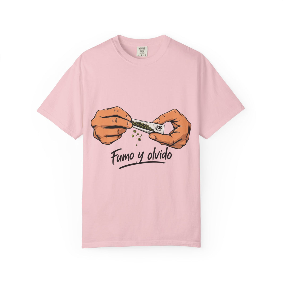Rolling Joint Graphic T-Shirt — "Fumo y Olvido" 4:20 Streetwear