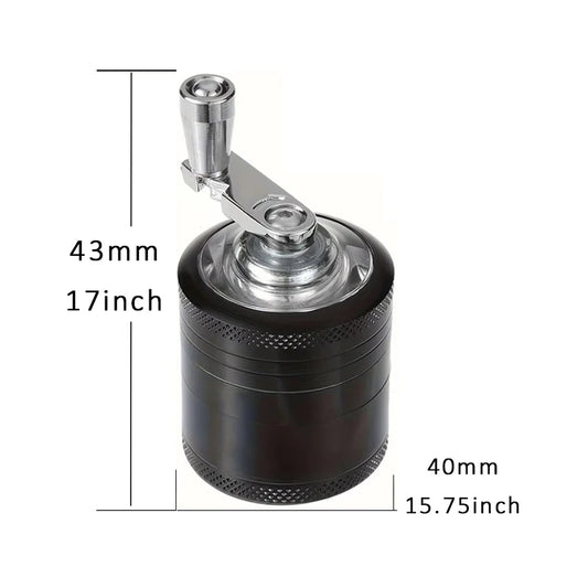 1.6Inch 40Mm Hand Crank Tobacco Grinder Spice Mills Smoke Grass Crusher Muller Spice Manual Grinder for Nutmeg,Ginger,Rock Salt