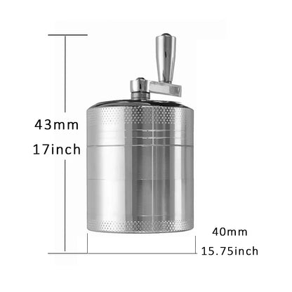 1.6Inch 40Mm Hand Crank Tobacco Grinder Spice Mills Smoke Grass Crusher Muller Spice Manual Grinder for Nutmeg,Ginger,Rock Salt