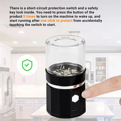 SMO Portable Electric Tobacco Grass Crusher for Smoking Dry Herb Grinder Machine with Intelligent Touch Prevention Smoke Crusher