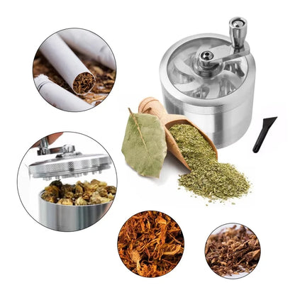 1.6Inch 40Mm Hand Crank Tobacco Grinder Spice Mills Smoke Grass Crusher Muller Spice Manual Grinder for Nutmeg,Ginger,Rock Salt