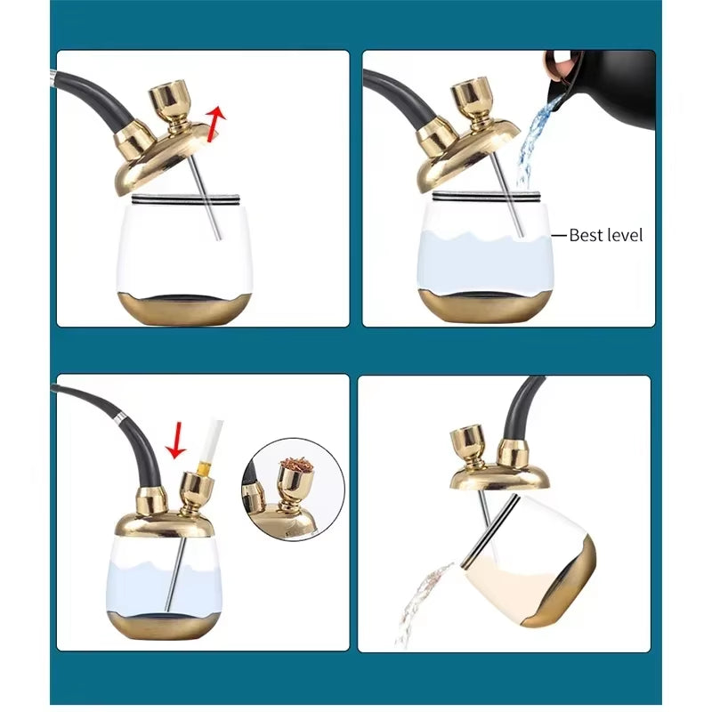 Portable Tobacco Microfilter Hookah Shisha ABS Bottle Smoking Pipes Cigarette Holder Pipes Smoking Accessories