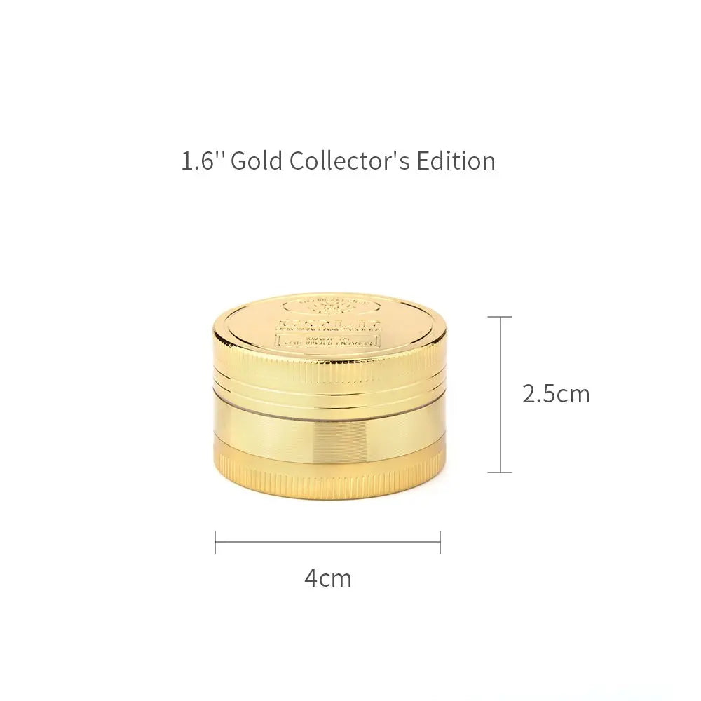3 Layer Zinc Alloy Smoking Grinder 40Mm Tobacco Crusher Gold Grinder Herbal Crusherherb Crusher for Smoking Accessories